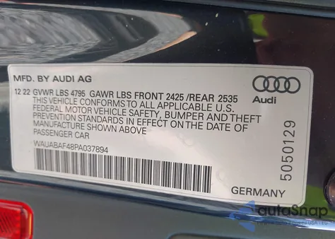 2023 Audi A4 Premium 40 Tfsi Quattro S Tronic from USA, damaged, VIN WAUABAF48PA037894